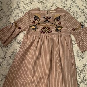 Pink Striped Embroidered Dress! 💃🏽